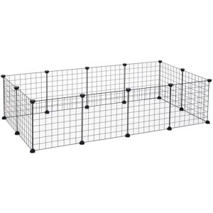 PawHut DIY Pet Playpen Metal Wire Fence 12-Panel Guinea Pig Small Animals