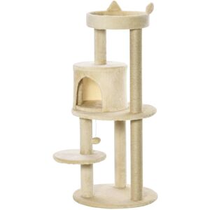 PawHut 104cm Deluxe Cat Activity Tree with Scratching Posts Perch House