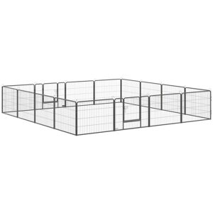 PawHut Heavy Duty Dog Pen with 2 Doors, 16 Panels Dog Playpen,60H cm