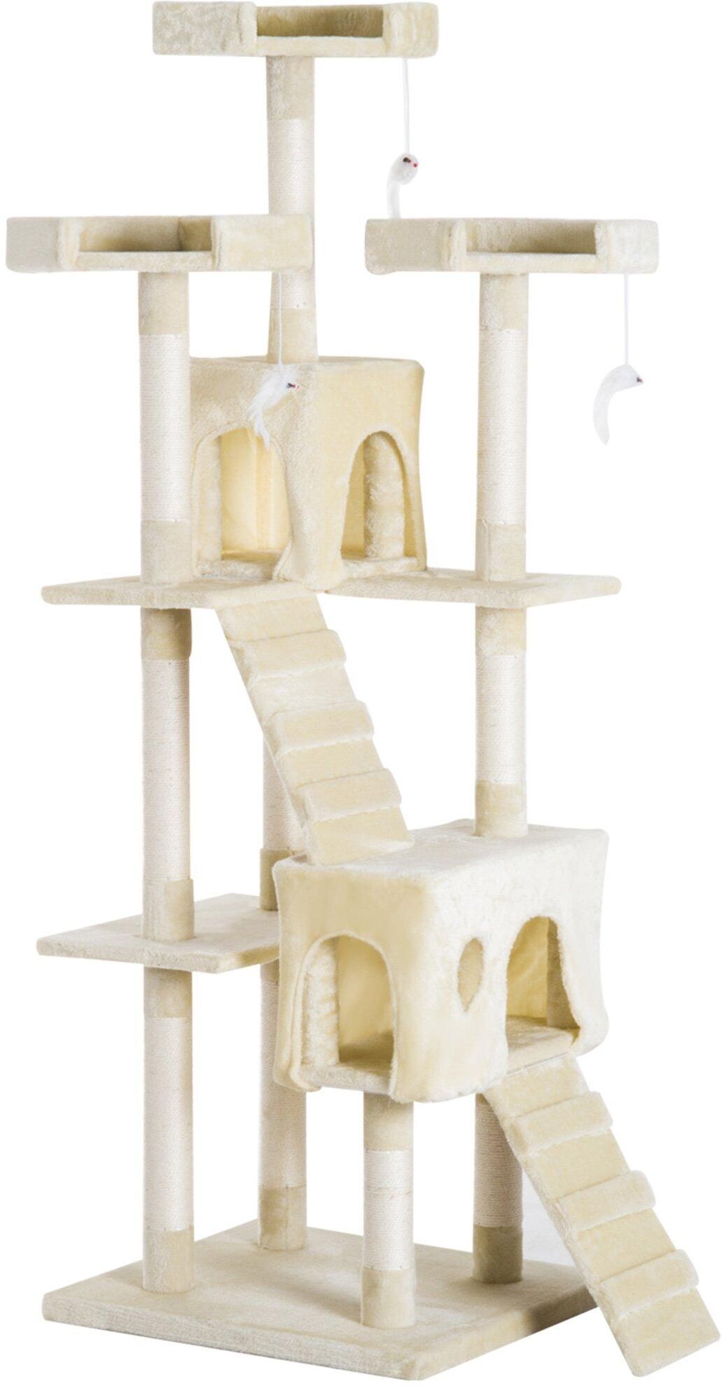 PawHut Condo Furniture Scratcher Post Pet Cat Tree Kitten Bed House Play Toy