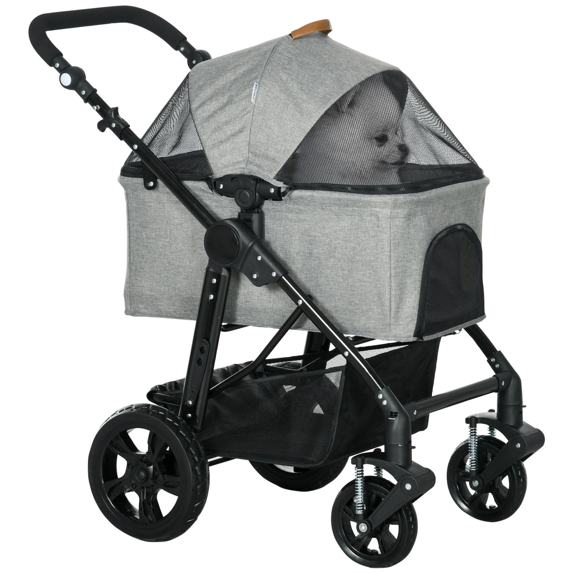 PawHut Pet Stroller Foldable Dog Cat Travel Carriage Carrying Bag