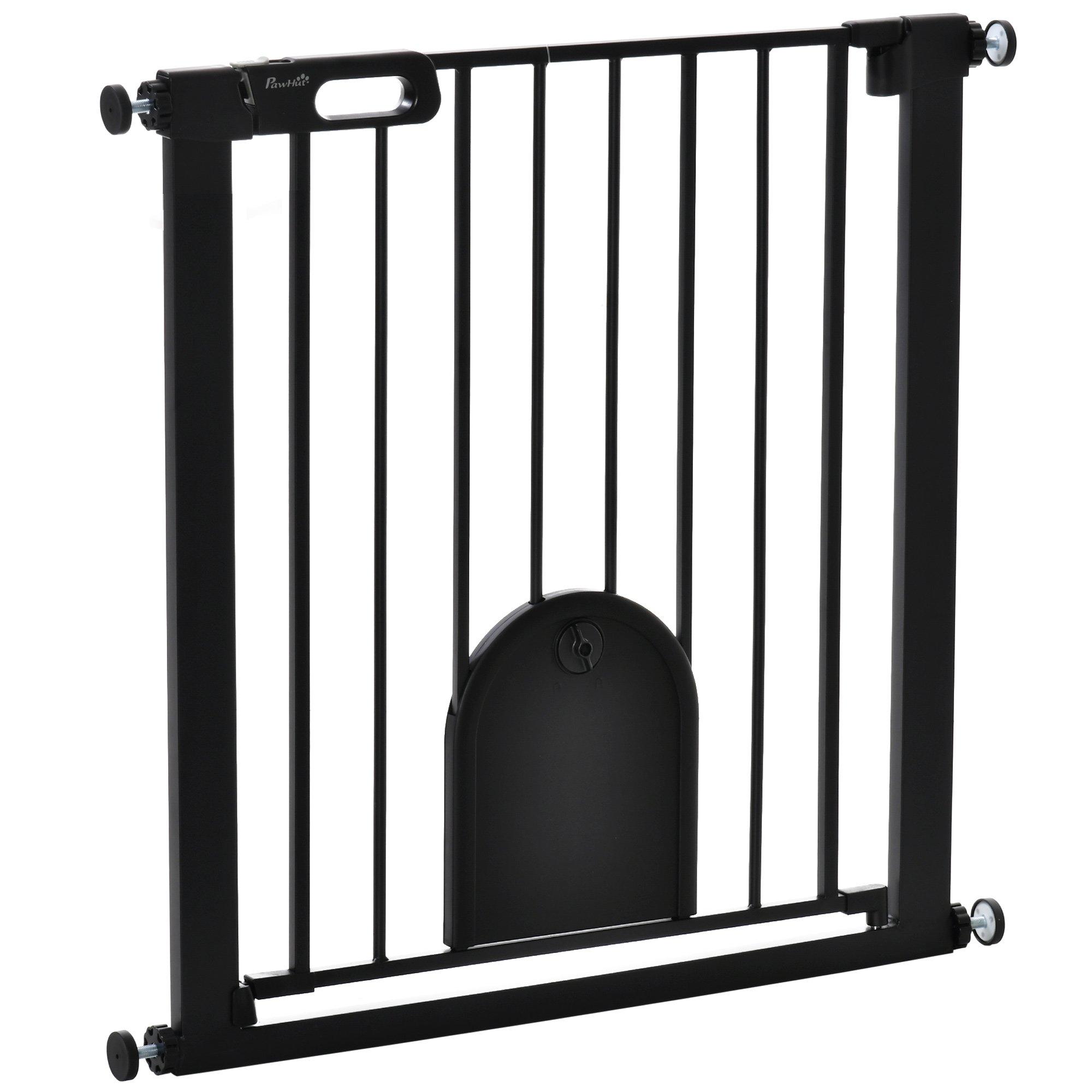 PawHut Pet Safety Gate, Stair Pressure Fit, Auto Close, Double Locking