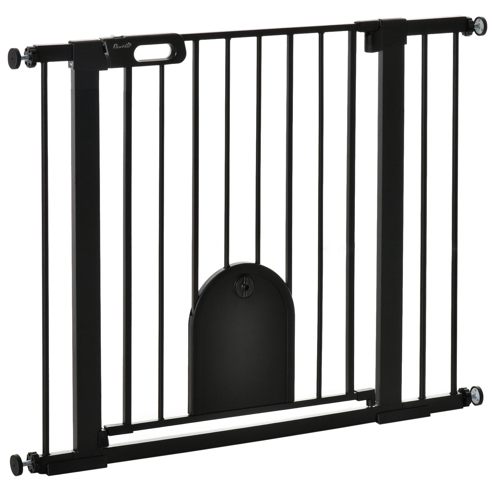 PawHut Pet Safety Gate, Stair Pressure Fit, Auto Close, Double Locking