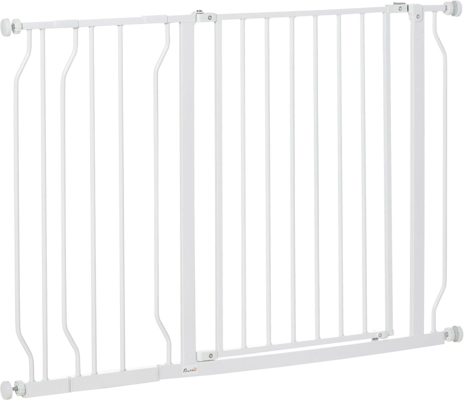 PawHut Pet Safety Gate Dog Barrier with Door Pressure Fit for Doorways, White