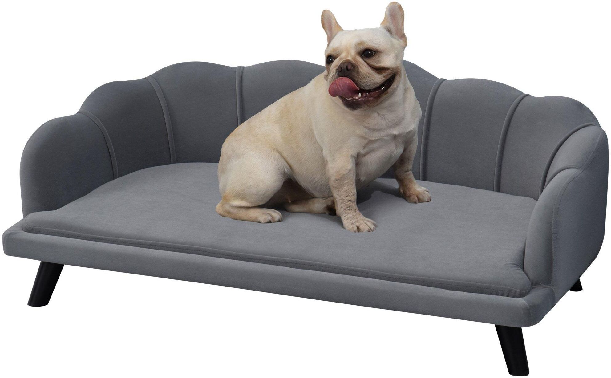 PawHut Pet Sofa for Medium Large Dogs Shell Shaped with Legs Cushion, Dog Couch