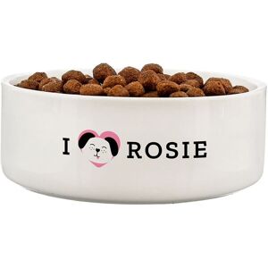 Personalised Memento Company Personalised I Love my Dog - Cute Design 14cm Medium Ceramic White Pet Bowl White Personalised Memento Company Personalised I Love my Dog - Cute Design 14cm Medium Ceramic White Pet Bowl White