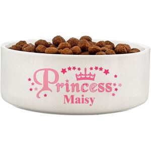 Personalised Memento Company Women's Personalised Princess 14cm Medium White Pet Bowl White Personalised Memento Company Women's Personalised Princess 14cm Medium White Pet Bowl White