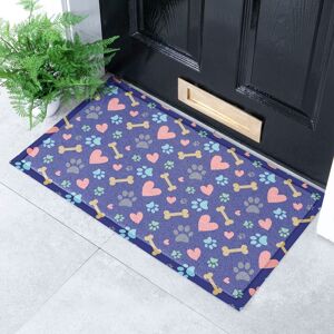 Artsy Mats Paws & Bones Dog Doormat Doormat (70 x 40cm) in White Size: 40 cm x 70 cm White 40 cm x 70 cm Artsy Mats Paws & Bones Dog Doormat Doormat (70 x 40cm) in White Size: 40 cm x 70 cm White 40 cm x 70 cm
