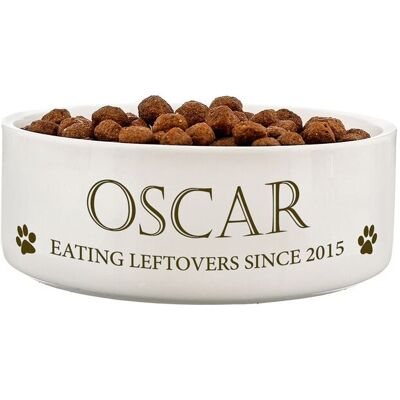 Personalised Memento Company Personalised Paws 14cm Medium White Pet Bowl White Personalised Memento Company Personalised Paws 14cm Medium White Pet Bowl White