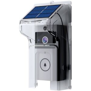 Obasyhig Solar-Powered HD Video Doorbell in White White Obasyhig Solar-Powered HD Video Doorbell in White White
