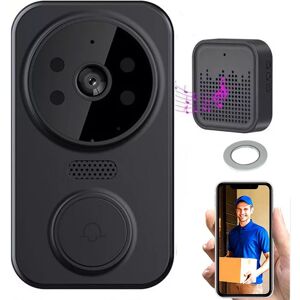 SPETLEK Wireless WiFi Video Doorbell Intercom Security in Black Black SPETLEK Wireless WiFi Video Doorbell Intercom Security in Black Black