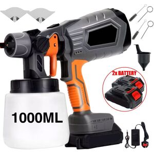 VOGREX 2 Battery Cordless Paint Sprayer Fence Wall Airless 21V HVLP Spray Gun Charger in Grey Size: 2706mm x 2175mm Grey 2706mm x 2175mm VOGREX 2 Battery Cordless Paint Sprayer Fence Wall Airless 21V HVLP Spray Gun Charger in Grey Size: 2706mm x 2175mm Grey 2706mm x 2175mm