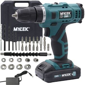 MYLEK 21V Cordless Drill Electric Li-ion Screwdriver Set in Blue Blue MYLEK 21V Cordless Drill Electric Li-ion Screwdriver Set in Blue Blue