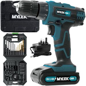 MYLEK 2 Speed Cordless Drill BMC with Carry Case & 56 Piece Accessory Kit in Green Green MYLEK 2 Speed Cordless Drill BMC with Carry Case & 56 Piece Accessory Kit in Green Green