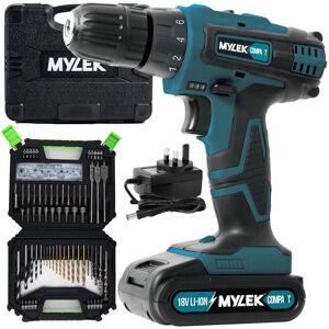 MYLEK 2 Speed Cordless Drill BMC with Carry Case & 128 Piece Accessory Kit in Green Green MYLEK 2 Speed Cordless Drill BMC with Carry Case & 128 Piece Accessory Kit in Green Green