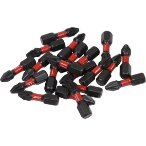 Loops 20 Piece 25mm Pozi Head #2 Impact Power Tool Bit Set - S2 Steel Drill Bits in Metallics Metallics Loops 20 Piece 25mm Pozi Head #2 Impact Power Tool Bit Set - S2 Steel Drill Bits in Metallics Metallics