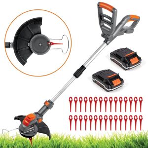 Terratek 20V Cordless Strimmer, Lightweight Grass Cutter, 30 Blades, Includes 2 Fast Charge Batteries & 1 Charger in Orange Orange Terratek 20V Cordless Strimmer, Lightweight Grass Cutter, 30 Blades, Includes 2 Fast Charge Batteries & 1 Charger in Orange Orange