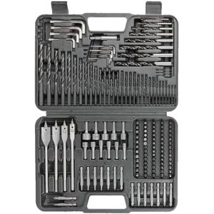 Lumberjack 150 Piece Drill Bit Set HSS Masonry Wood Screwdriver Bits in Black Black Lumberjack 150 Piece Drill Bit Set HSS Masonry Wood Screwdriver Bits in Black Black