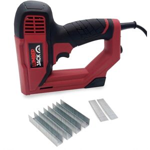 Lumberjack 2 in 1 Electric Staple & Nail Gun Stapler & Nailer Tacker 18 Gauge in Red Red Lumberjack 2 in 1 Electric Staple & Nail Gun Stapler & Nailer Tacker 18 Gauge in Red Red