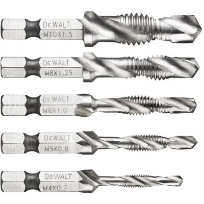 Dewalt Dt50060 Impact Ready Drill Tap Set, 5 Piece Multicolor Dewalt Dt50060 Impact Ready Drill Tap Set, 5 Piece Multicolor