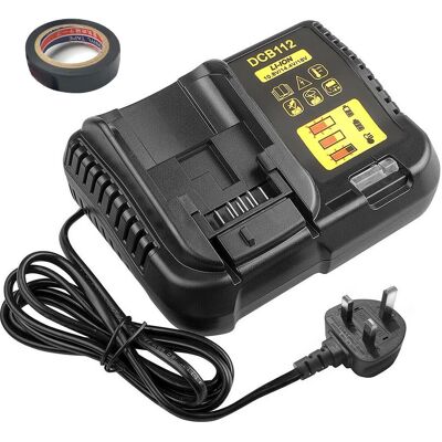 Hinsinc Battery Charger Replace for Dewalt DCB112 10.8V-18V in Black Black Hinsinc Battery Charger Replace for Dewalt DCB112 10.8V-18V in Black Black