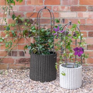 Ivyline Outdoor Pot Plant Support Zinc H64cm D26cm in Silver Size: Medium Silver M Ivyline Outdoor Pot Plant Support Zinc H64cm D26cm in Silver Size: Medium Silver M