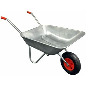 Gr8 Garden Heavy Duty Wheelbarrow - 65L Galvanised Steel Outdoor - Wheel Barrow Pneumatic Gr8 Garden Heavy Duty Wheelbarrow - 65L Galvanised Steel Outdoor - Wheel Barrow Pneumatic