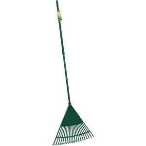 JVL Outdoor Garden Lawn Leaf Rake with Telescopic Handle - Green Size: Medium Green M JVL Outdoor Garden Lawn Leaf Rake with Telescopic Handle - Green Size: Medium Green M