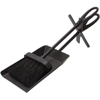 Valiant Fireside Ash Brush & Coal Shovel Hearth Tidy Companion Set with Stand in Black Black Valiant Fireside Ash Brush & Coal Shovel Hearth Tidy Companion Set with Stand in Black Black