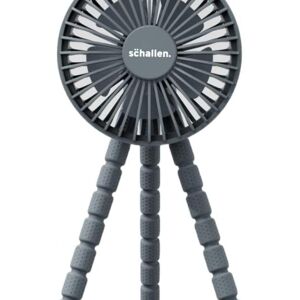 Schallen Rechargeable 4 Way Portable Lightweight Clip on, Handheld & Tripod Fan- Grey