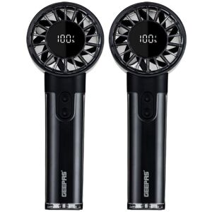 Geepas 3000mah Handheld Digital Rechargeable Fan 10 Hour Runtime 100 Level Wind Speed in Black Black Geepas 3000mah Handheld Digital Rechargeable Fan 10 Hour Runtime 100 Level Wind Speed in Black Black