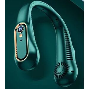 Leaper Portable Neck Fan Rechargeable Bladeless Mini 5-speed Neck Fan in Green Green Leaper Portable Neck Fan Rechargeable Bladeless Mini 5-speed Neck Fan in Green Green
