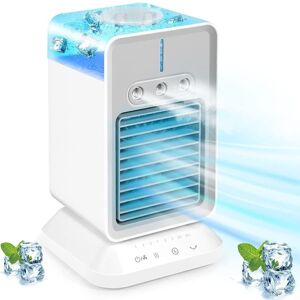 Leaper Premium Portable Desktop Air Cooler Fan with Water Cooling in White White Leaper Premium Portable Desktop Air Cooler Fan with Water Cooling in White White