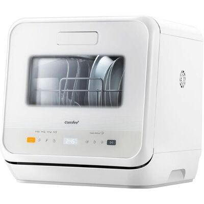 Living and Home Countertop Dishwasher Table Top with Built-in 5L Water Tank, Steam Sterilization, Drying Function in White White Living and Home Countertop Dishwasher Table Top with Built-in 5L Water Tank, Steam Sterilization, Drying Function in White White