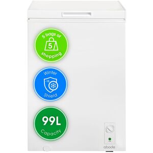 Abode Chest Freezer Freestanding 99L Suitable Garage Outbuilding A99CF0E1 in White White Abode Chest Freezer Freestanding 99L Suitable Garage Outbuilding A99CF0E1 in White White