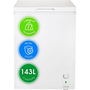 Abode Chest Freezer Freestanding 142L Suitable Garage Outbuilding A142CF0E1 in White White Abode Chest Freezer Freestanding 142L Suitable Garage Outbuilding A142CF0E1 in White White