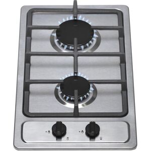 SIA 30cm Domino Gas Hob In Stainless Steel LPG Kit & Cast Iron Stands - SSG302SS in Silver Silver SIA 30cm Domino Gas Hob In Stainless Steel LPG Kit & Cast Iron Stands - SSG302SS in Silver Silver
