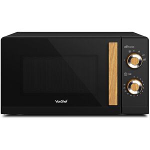 VonShef Fika Black & Wood 20L Microwave Black VonShef Fika Black & Wood 20L Microwave Black