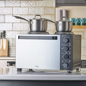 Cooks Professional 28L Mini Oven with 2 Hobs - Electric Multifunction Countertop Cooker in Black Black Cooks Professional 28L Mini Oven with 2 Hobs - Electric Multifunction Countertop Cooker in Black Black