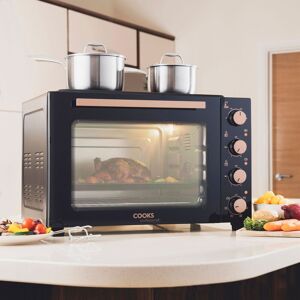 Cooks Professional 48L Mini Oven with 2 Hobs - Electric Multifunction Countertop Cooker in Copper Copper Cooks Professional 48L Mini Oven with 2 Hobs - Electric Multifunction Countertop Cooker in Copper Copper