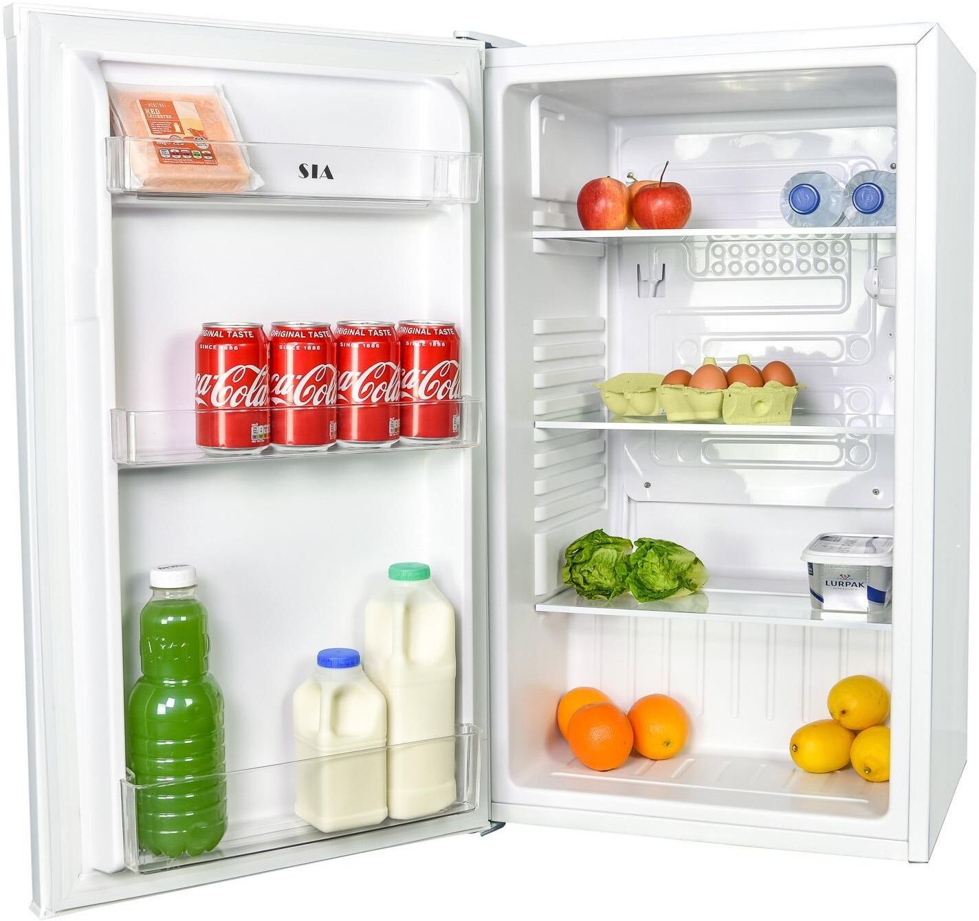 SIA 48cm White Freestanding 91L Under Counter Larder Fridge LFS01WH