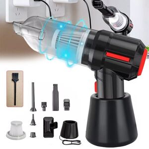 Hinsinc Handheld Cleaning Powerful Car Vacuum Cleaner Wet/Dry Cordless Strong Suction in Black Black Hinsinc Handheld Cleaning Powerful Car Vacuum Cleaner Wet/Dry Cordless Strong Suction in Black Black