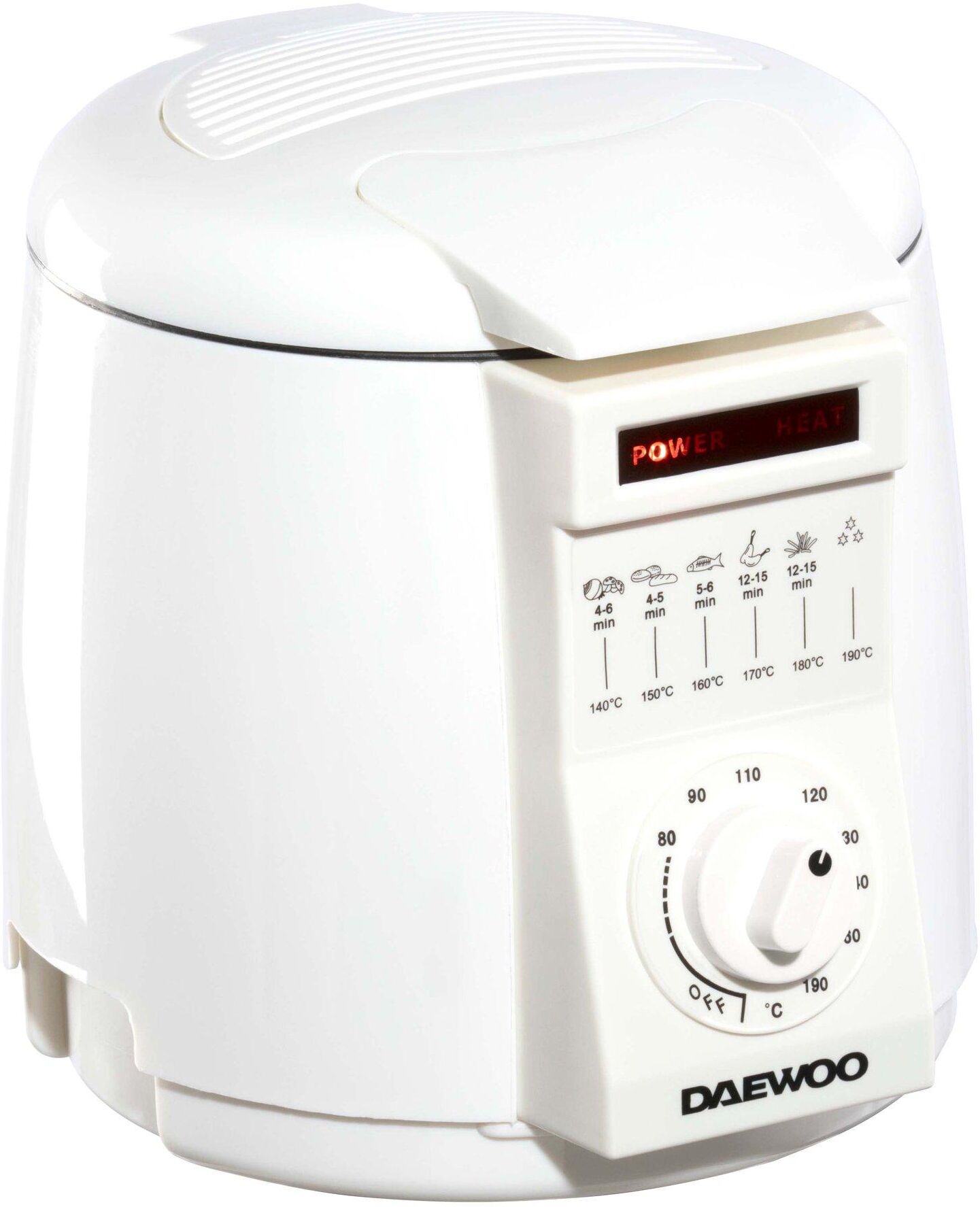 Daewoo Mini Deep Fat Fryer 1 Litre Capacity Compact Temperature Control White