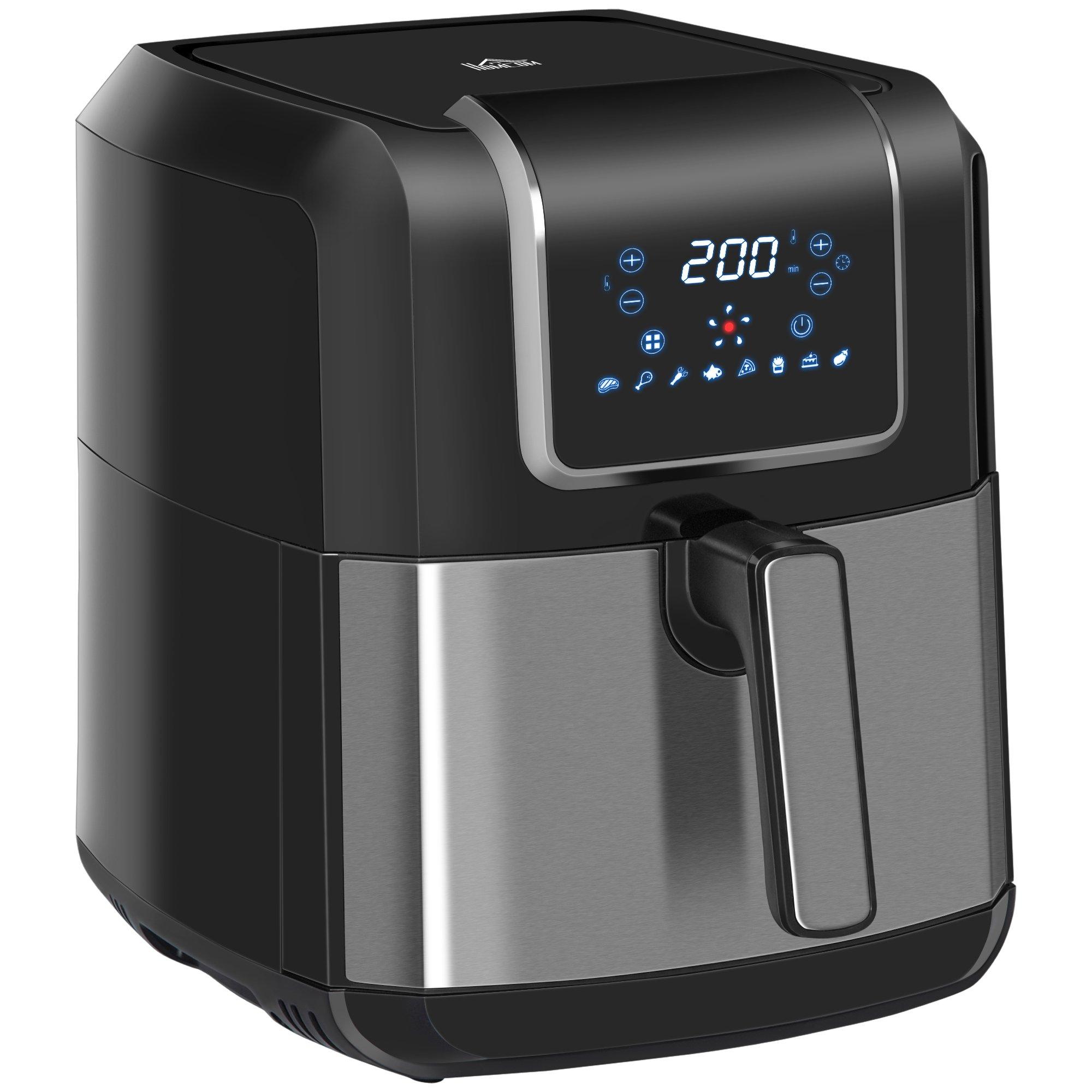HOMCOM Air Fryer 1700W 6.5L with Digital Display Timer Oil Less Low Cooking