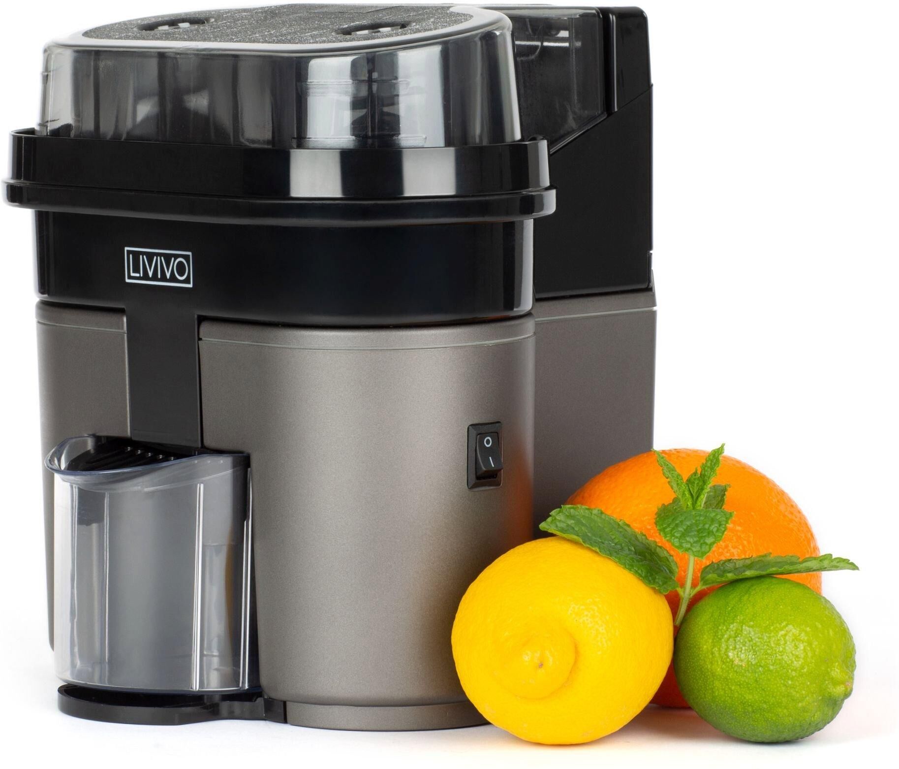 LIVIVO Electric Twin Citrus Juice Maker with Anti-Drip Valve - 90W