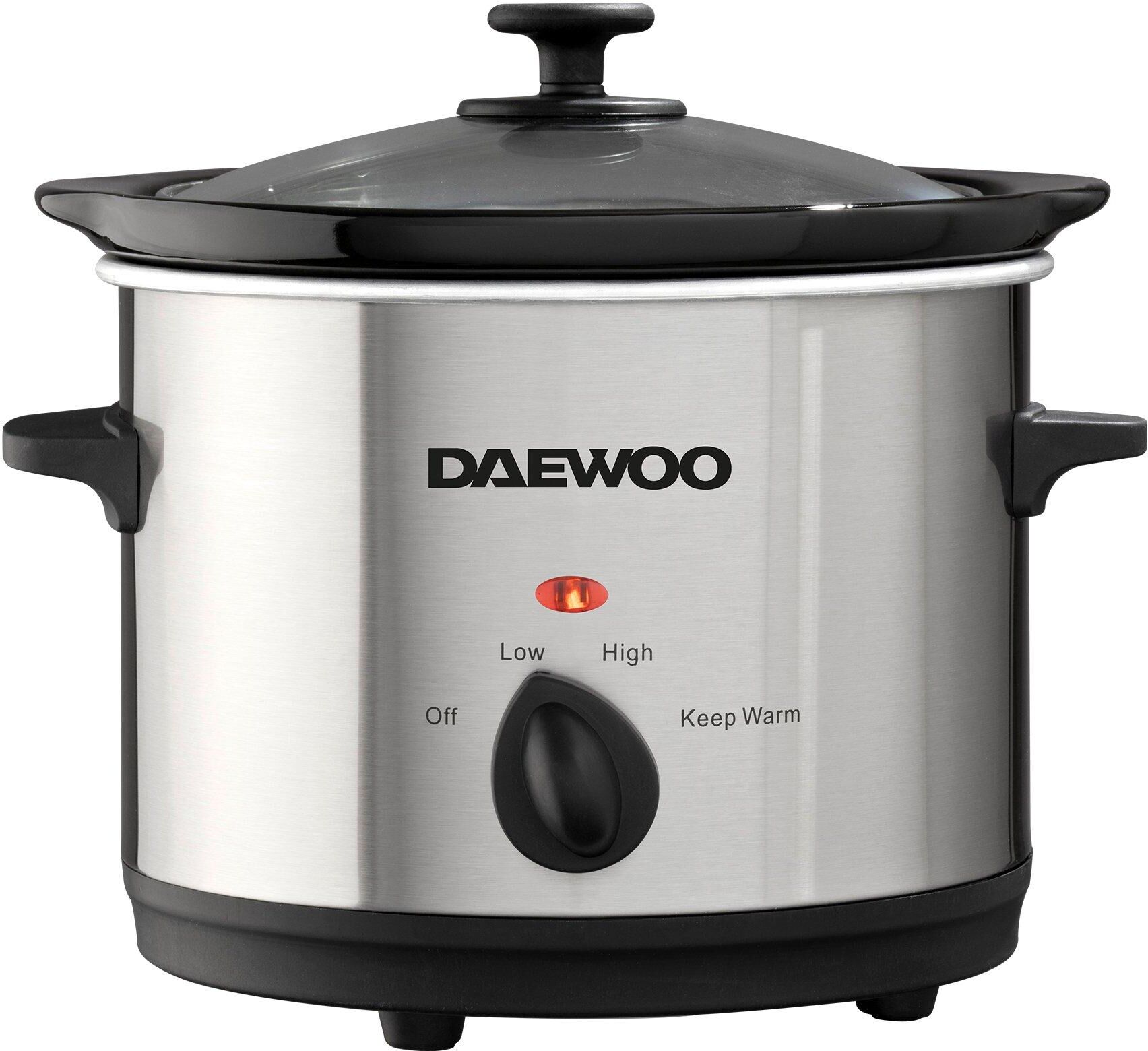 Daewoo 1.5 Litre Slow Cooker Dishwasher Safe 100W Silver SDA1363GE