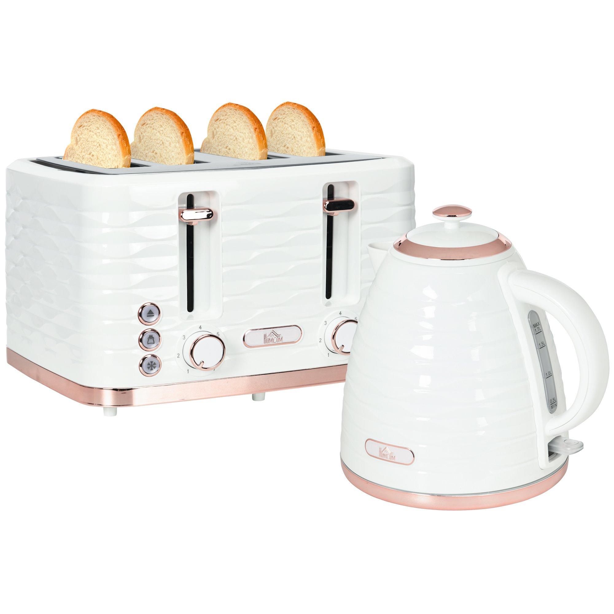 HOMCOM Kettle and Toaster Sets 1.7L Kettle 4 Slice Toaster Browning Control