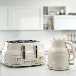 Daewoo 'Sienna' Matching Retro Cordless Jug Kettle & 4 Slice Toaster Set Rapid Boil in Cream Cream Daewoo 'Sienna' Matching Retro Cordless Jug Kettle & 4 Slice Toaster Set Rapid Boil in Cream Cream