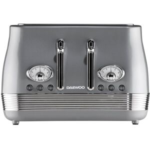 Daewoo Denver Smoked Grey 4 Slice Toaster - Stylish Design With Browning Gauge Daewoo Denver Smoked Grey 4 Slice Toaster - Stylish Design With Browning Gauge