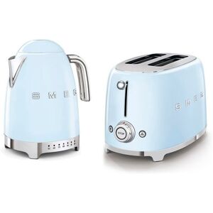 Smeg 1.7L 3kw Kettle temperature Controlled & 2 Slice Toaster Set in Pastel Blue in Light Blue Light Blue Smeg 1.7L 3kw Kettle temperature Controlled & 2 Slice Toaster Set in Pastel Blue in Light Blue Light Blue
